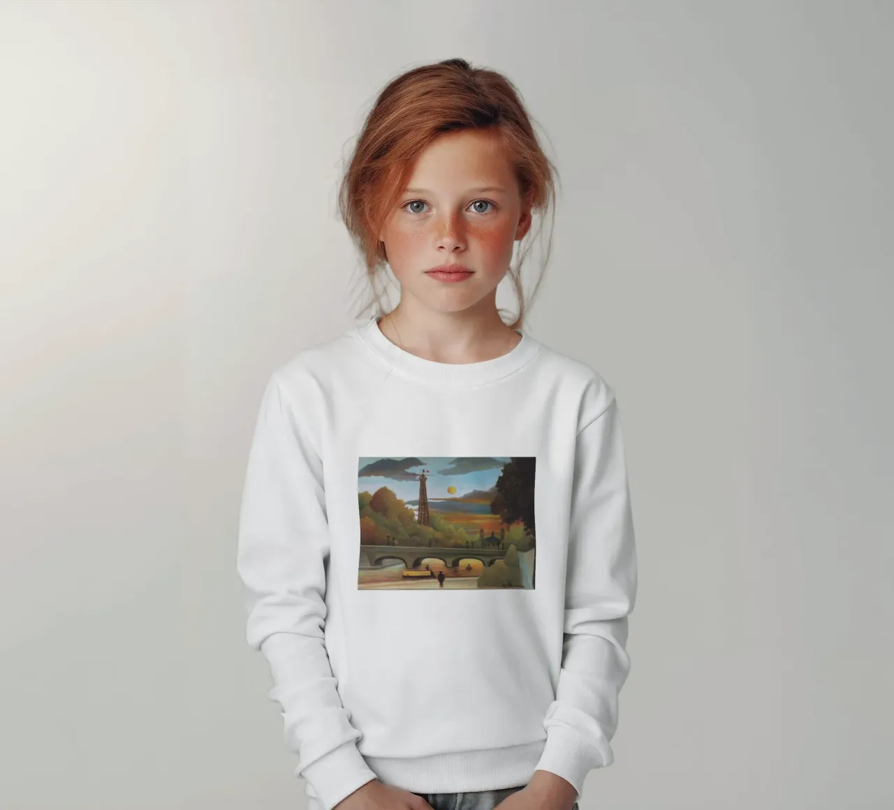 Senna e torre Eiffel al tramonto di Henri Rousseau felpa bambino da tokovictory