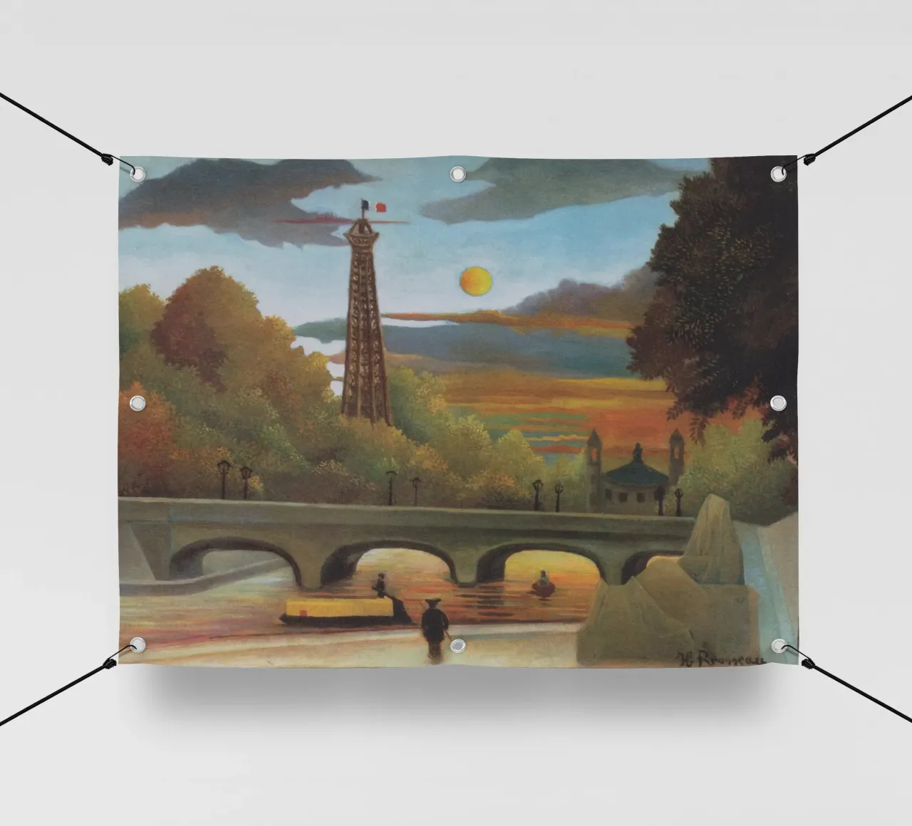 Senna e torre Eiffel al tramonto di Henri Rousseau telo in pvc da tokovictory
