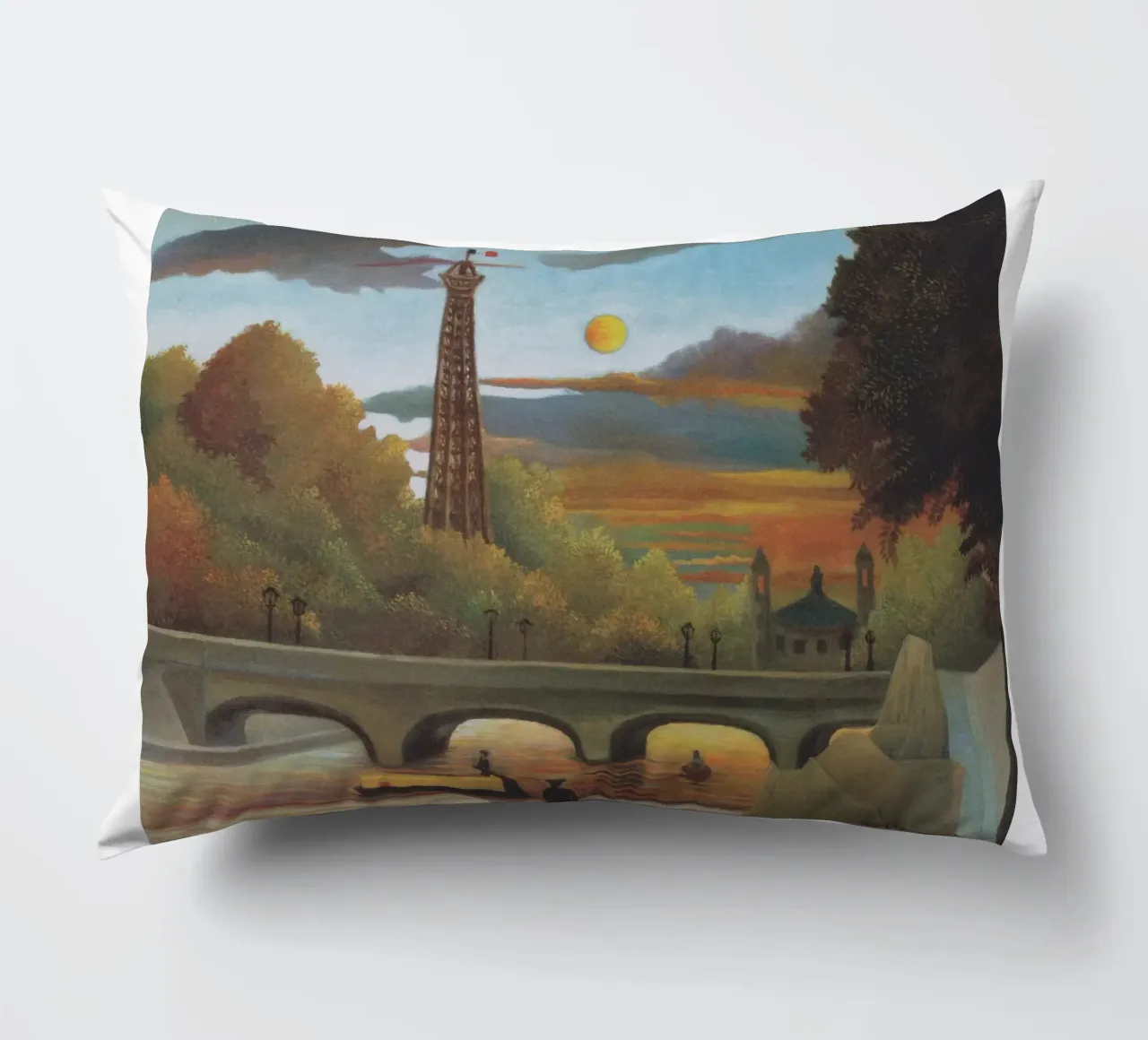 Senna e torre Eiffel al tramonto di Henri Rousseau cuscino da tokovictory