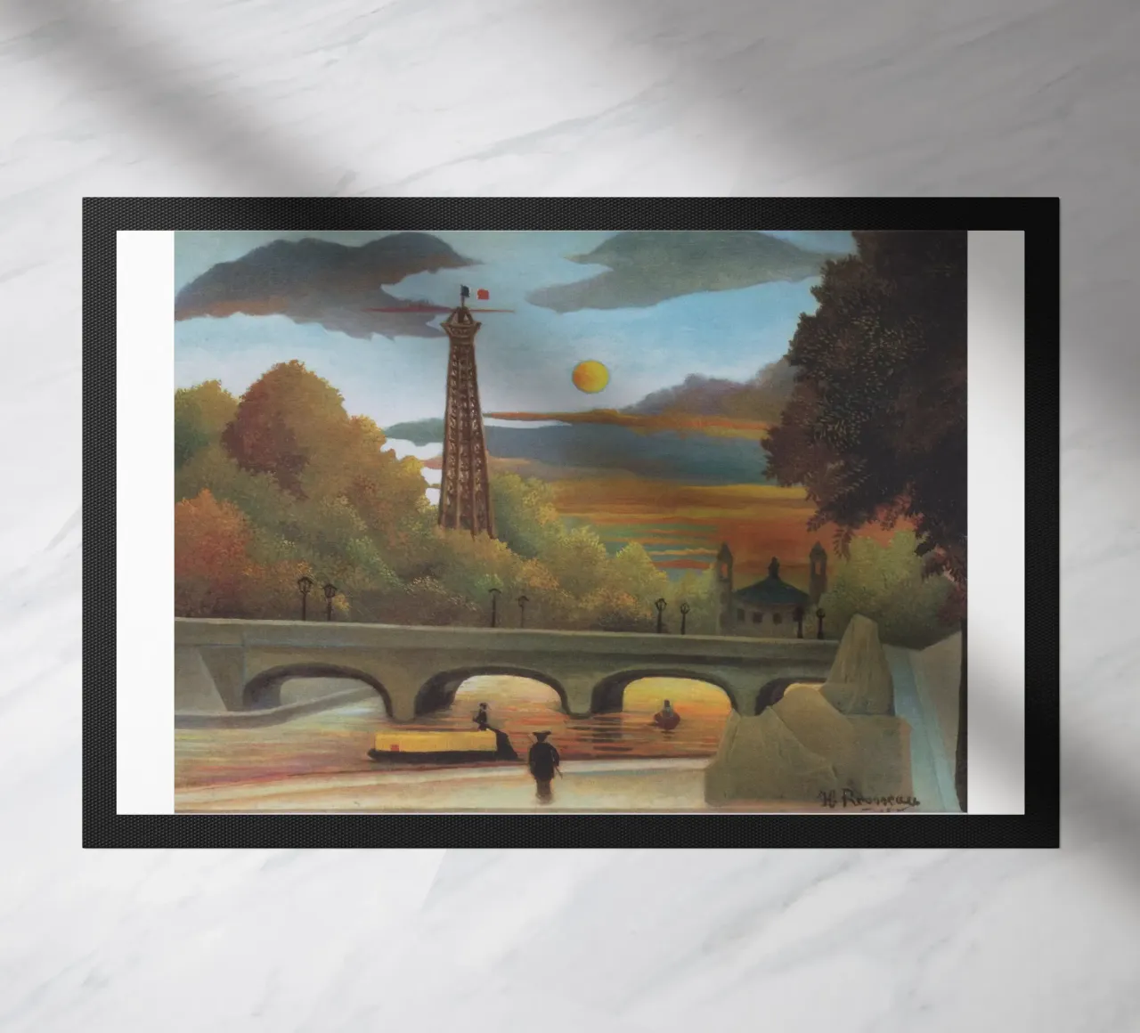 Senna e torre Eiffel al tramonto di Henri Rousseau zerbino da tokovictory