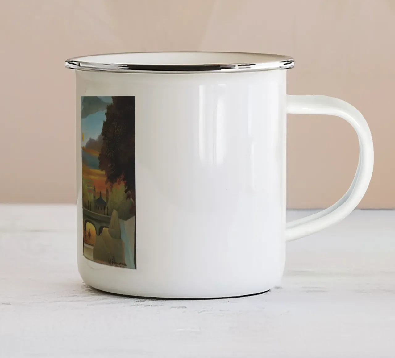 Senna e torre Eiffel al tramonto di Henri Rousseau tazza in smalto da tokovictory