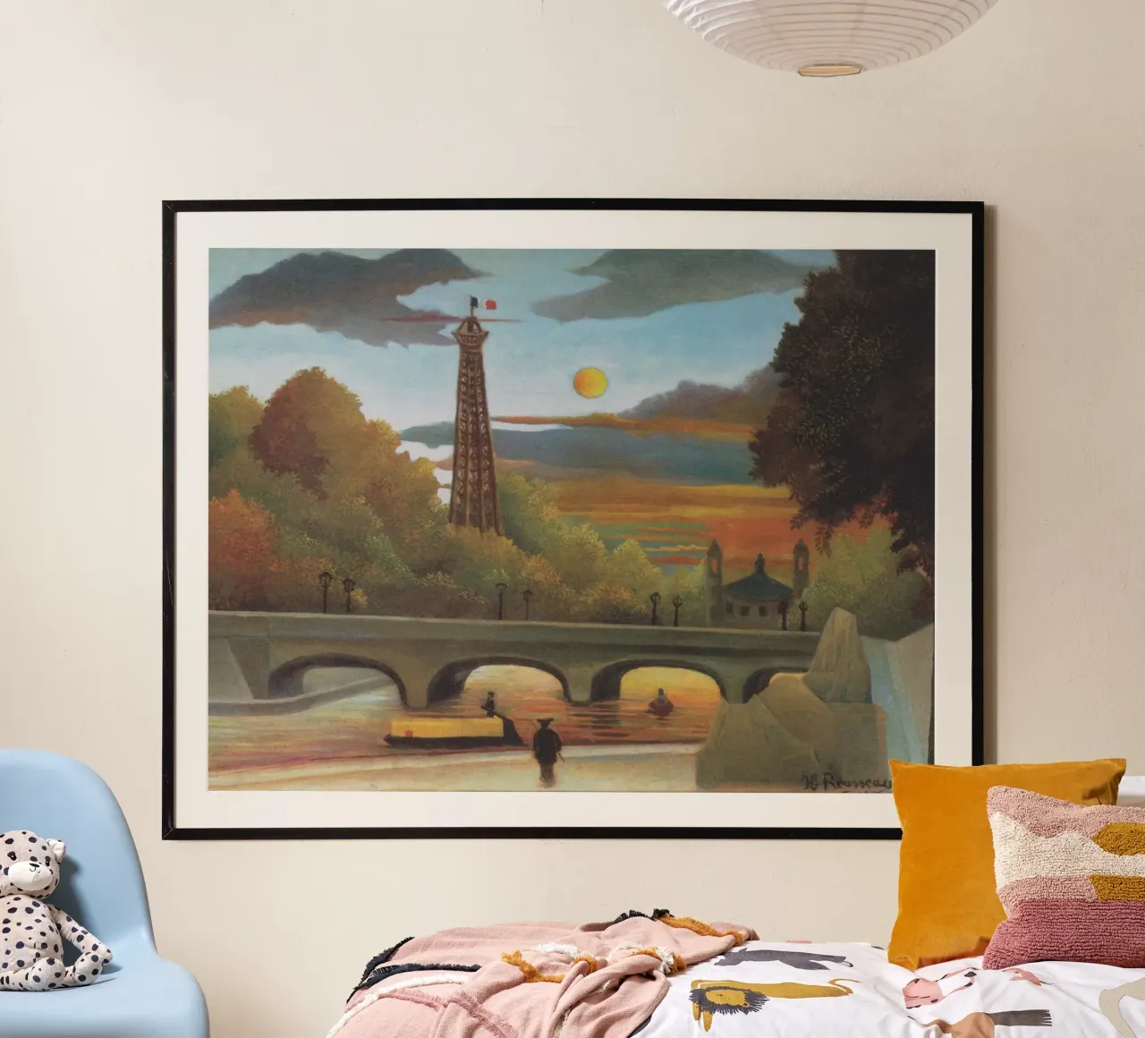 Senna e torre Eiffel al tramonto di Henri Rousseau poster da tokovictory