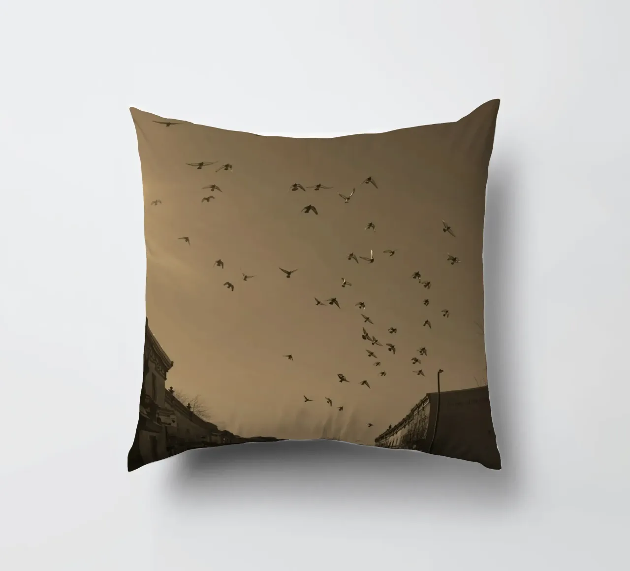 paesaggio urbano strada neve cuscino da animal story home