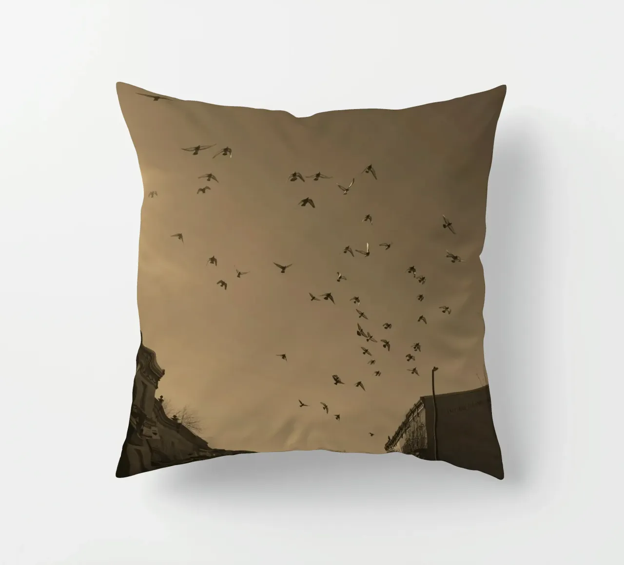 paesaggio urbano strada neve cuscino da animal story home