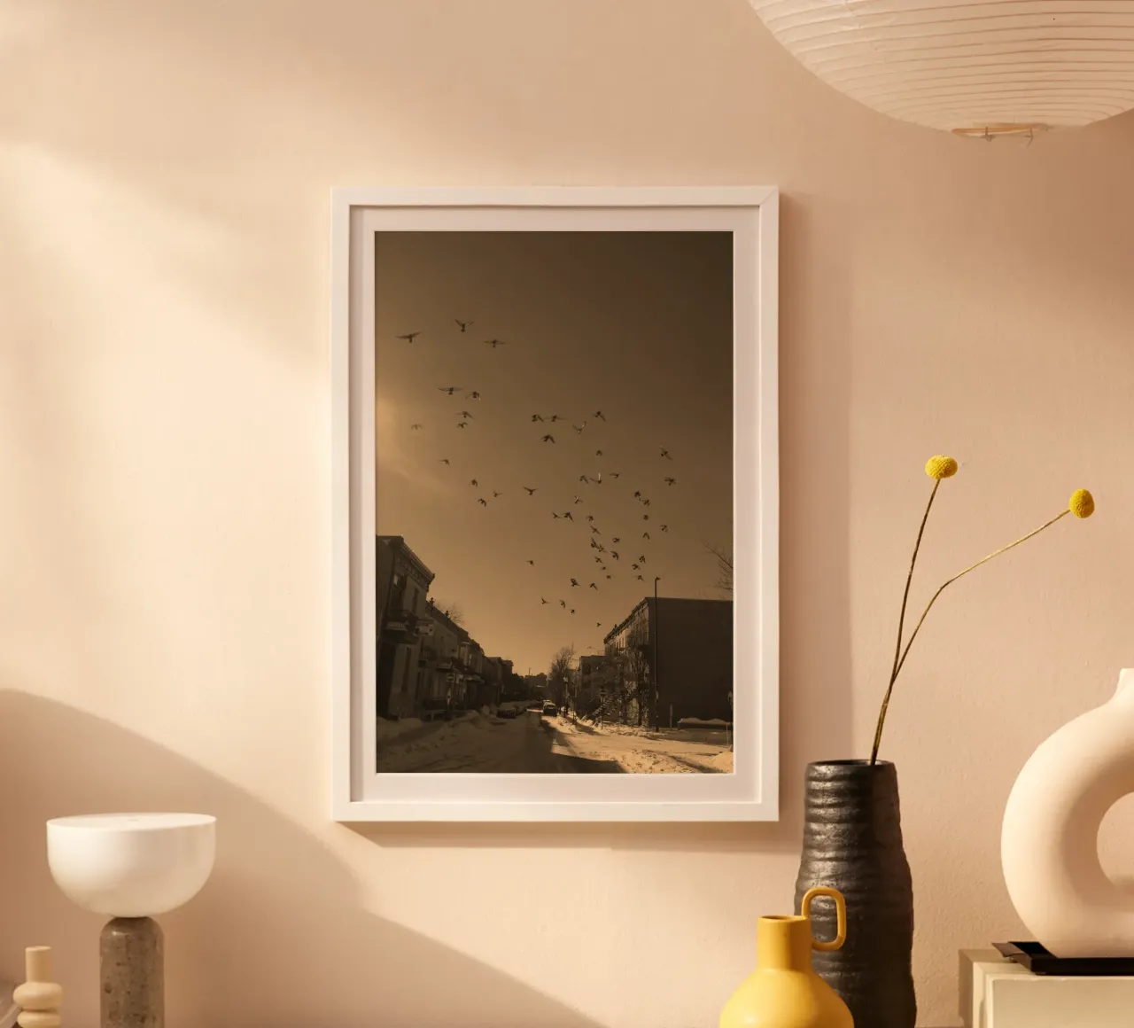 paesaggio urbano strada neve poster da animal story home