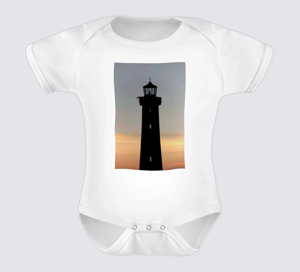 The Perfect Ocean View From The Lighthouse body neonato maniche corte da Studio Nahili