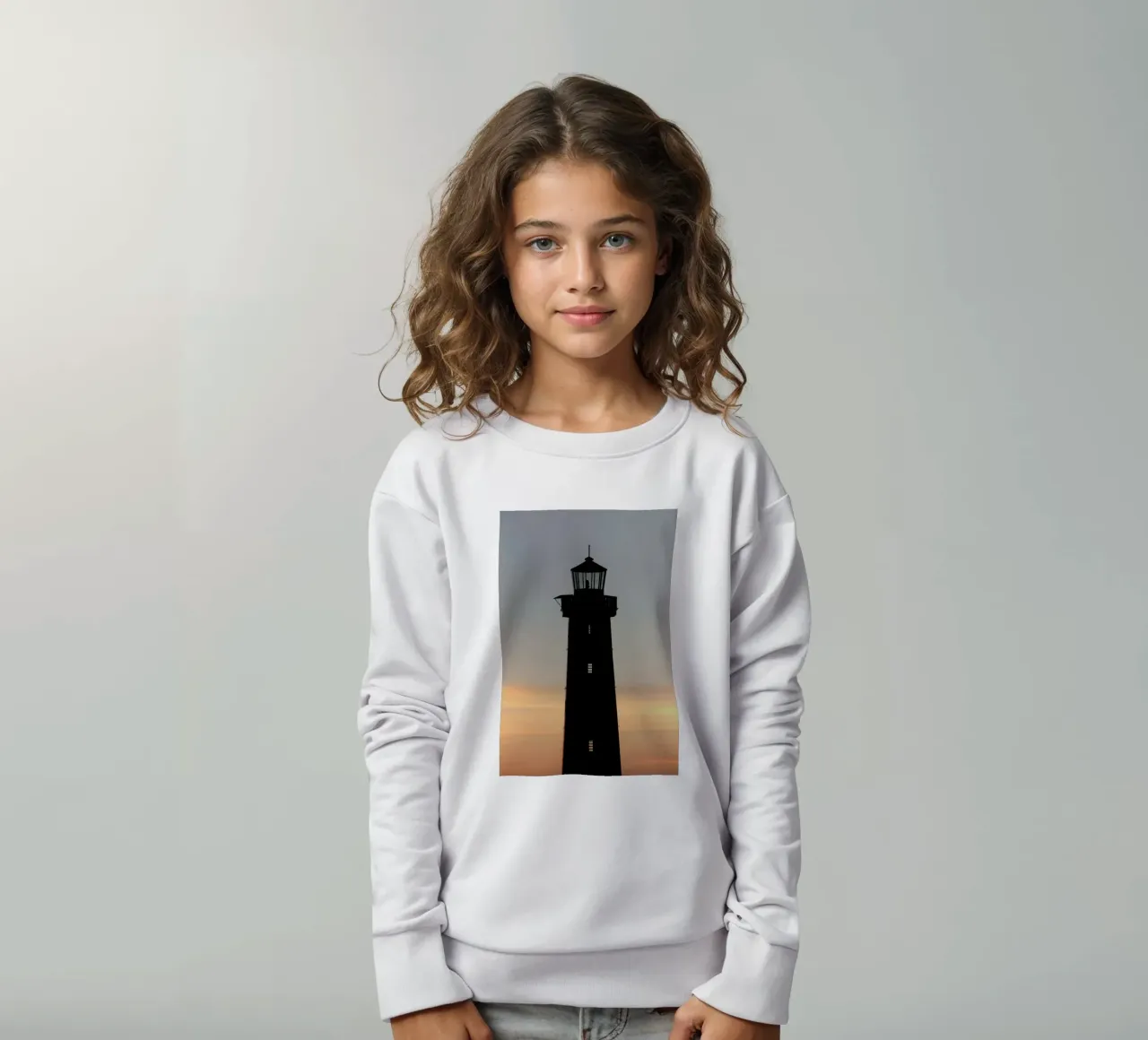 The Perfect Ocean View From The Lighthouse kids sweatshirt by Studio Nahili