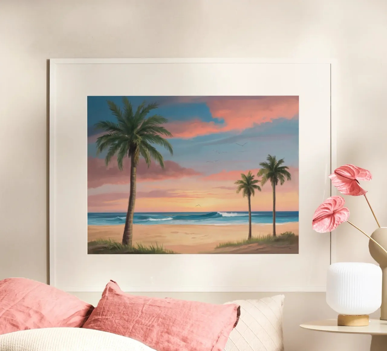 Spiaggia pastello crepuscolo poster da Silk Palette