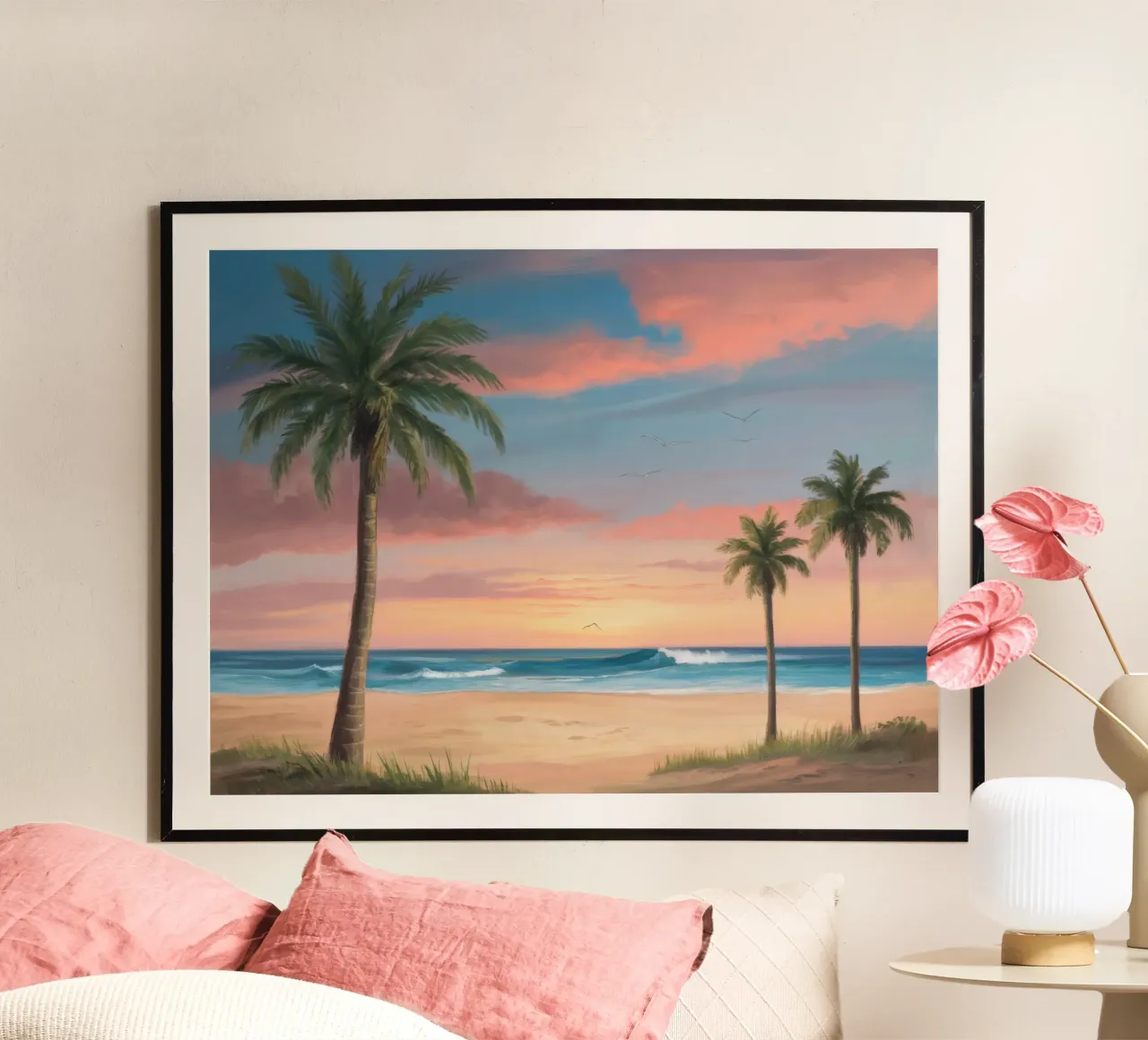 Spiaggia pastello crepuscolo poster da Silk Palette