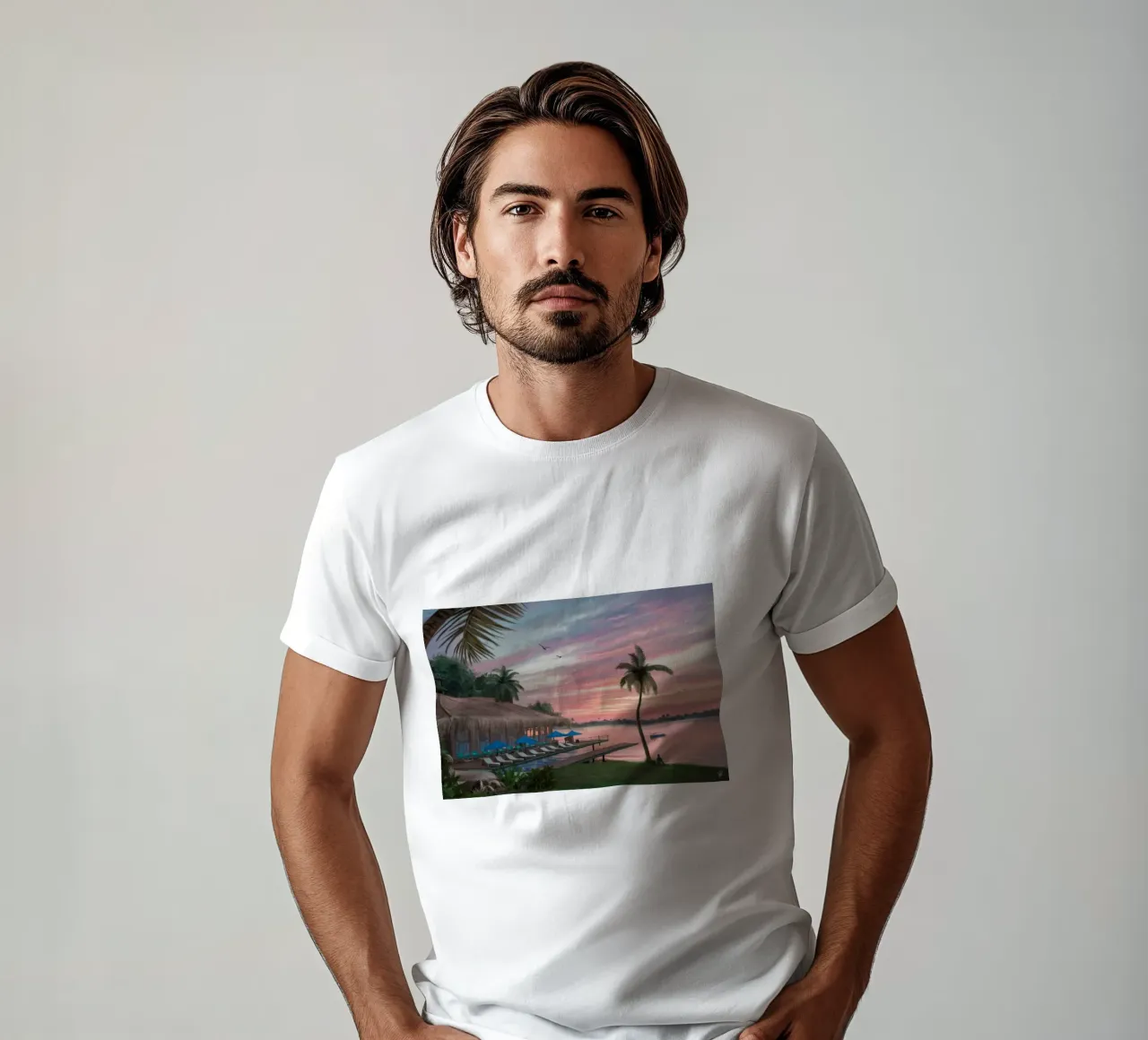 Tramonto sulla laguna tropicale t-shirt da Silk Palette