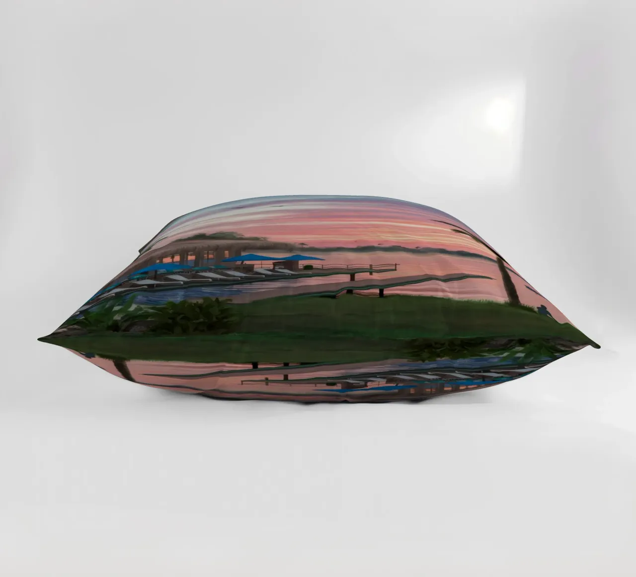 Tramonto sulla laguna tropicale cuscino da Silk Palette
