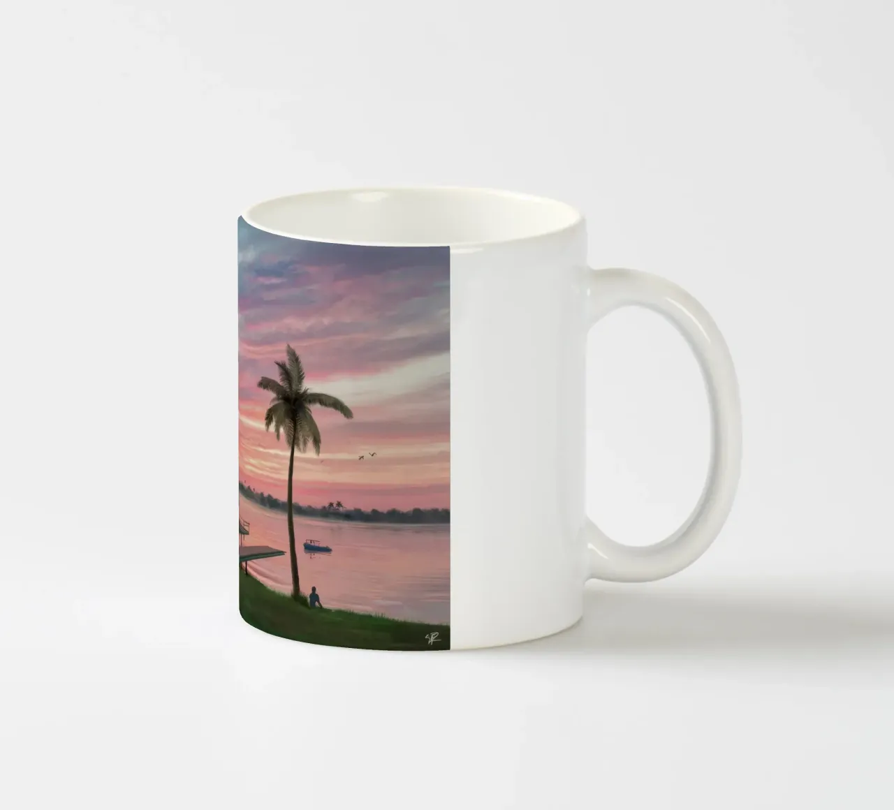 Tramonto sulla laguna tropicale tazza in ceramica da Silk Palette