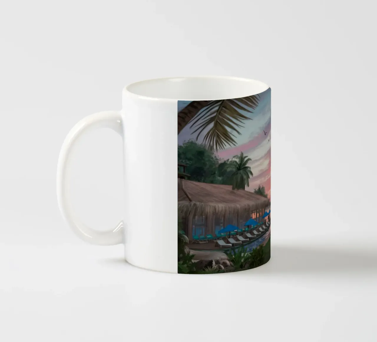 Tramonto sulla laguna tropicale tazza in ceramica da Silk Palette