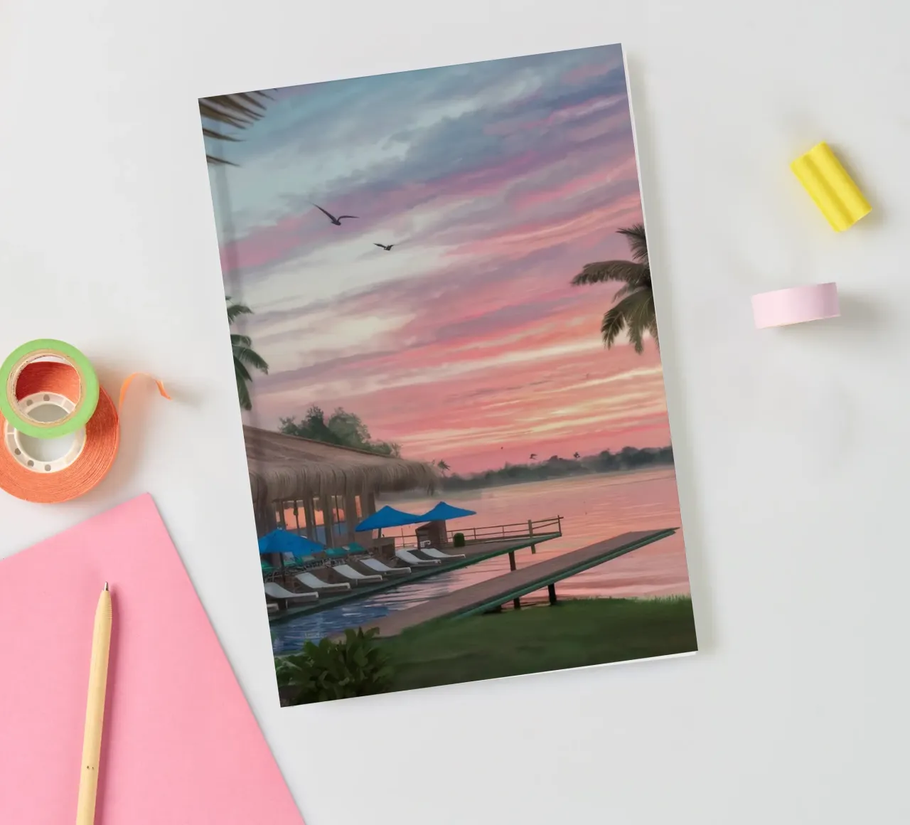 Tropical Lagoon Sunset notebook by Silk Palette