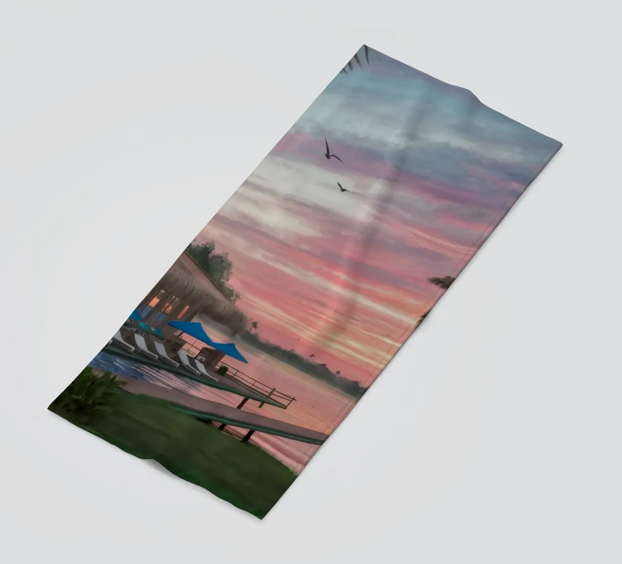 Tramonto sulla laguna tropicale telo mare da Silk Palette