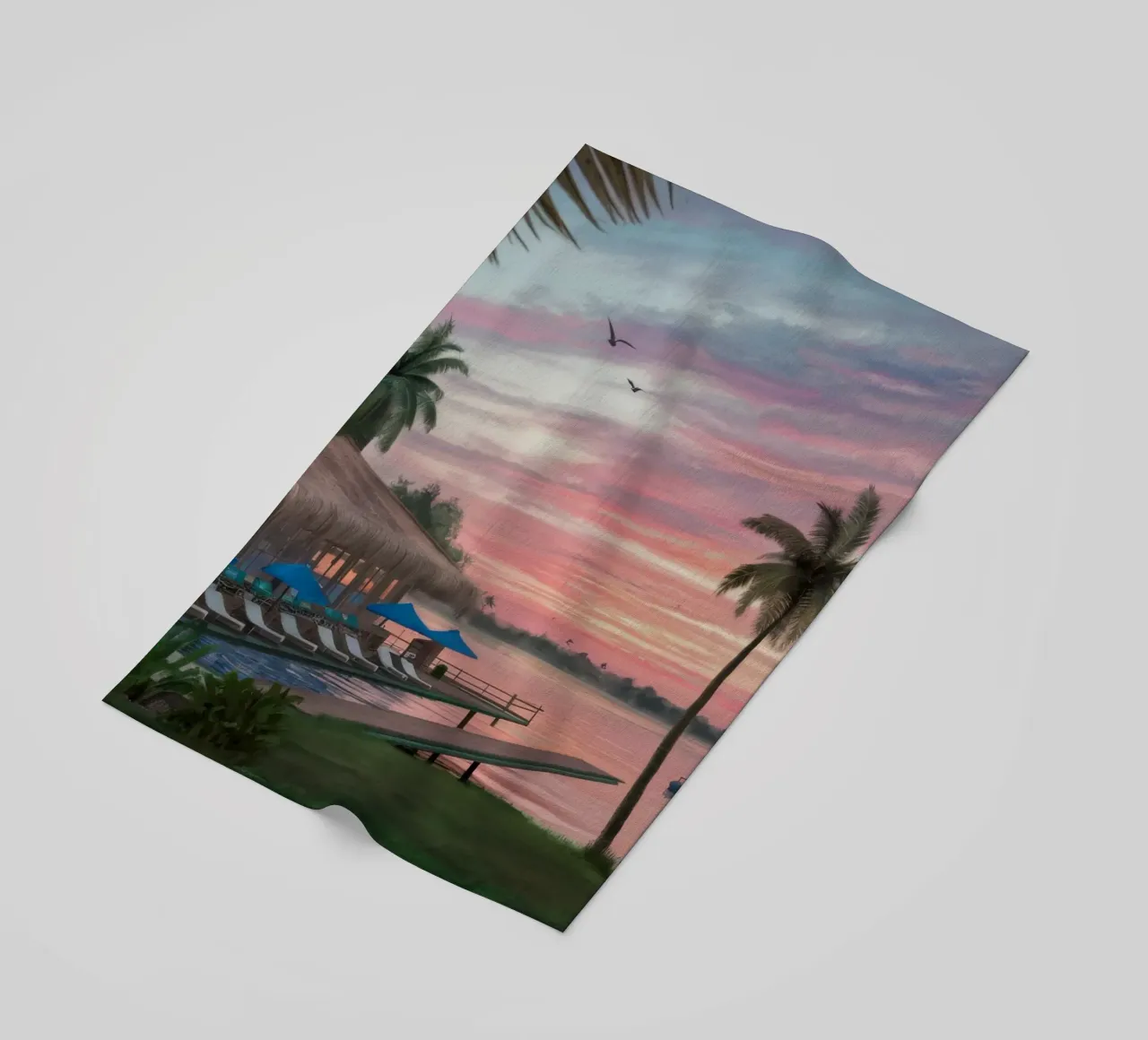 Tramonto sulla laguna tropicale telo mare da Silk Palette