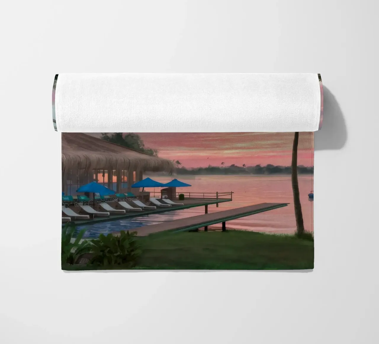 Tramonto sulla laguna tropicale telo mare da Silk Palette