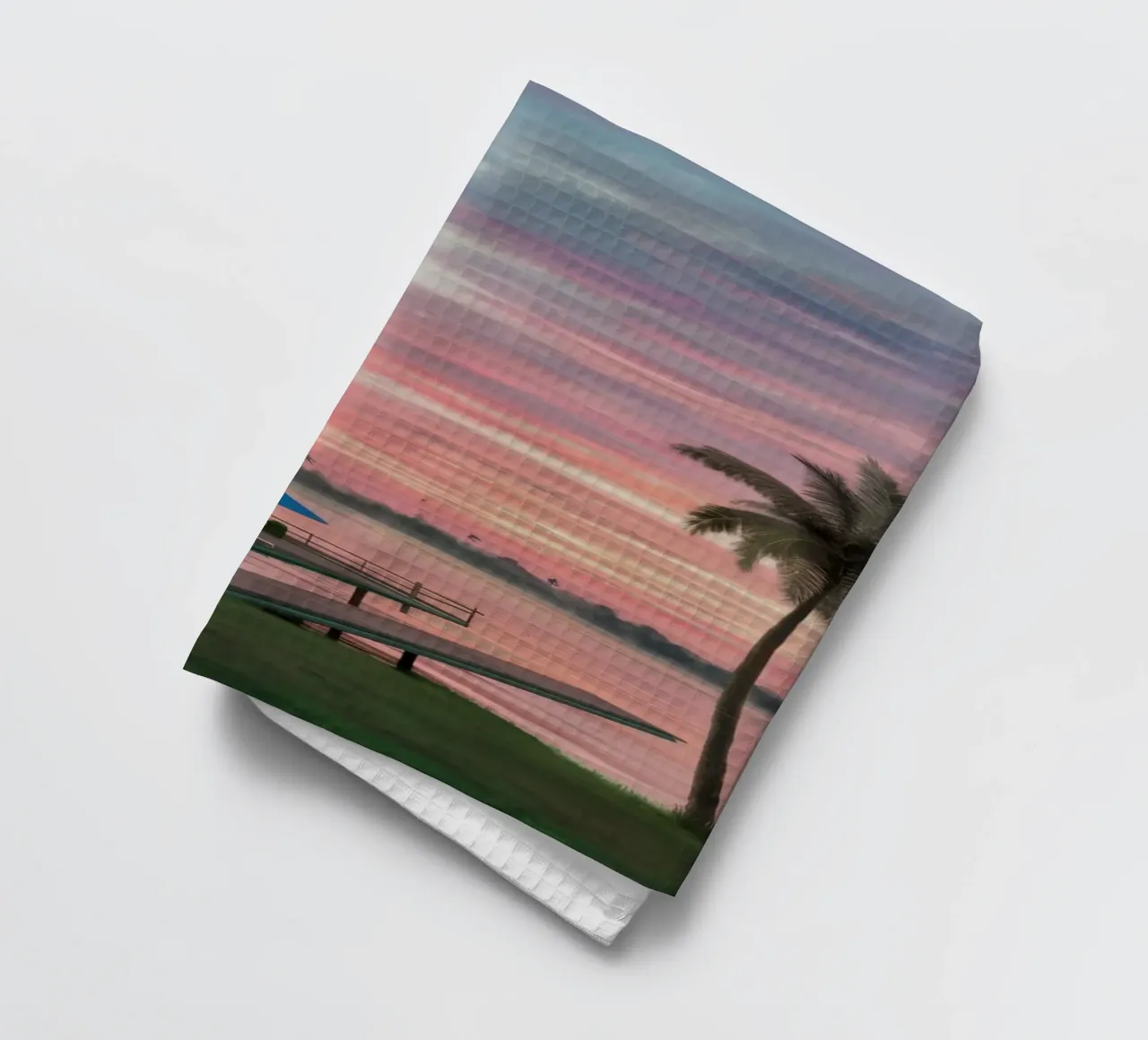 Tramonto sulla laguna tropicale canovaccio da cucina da Silk Palette