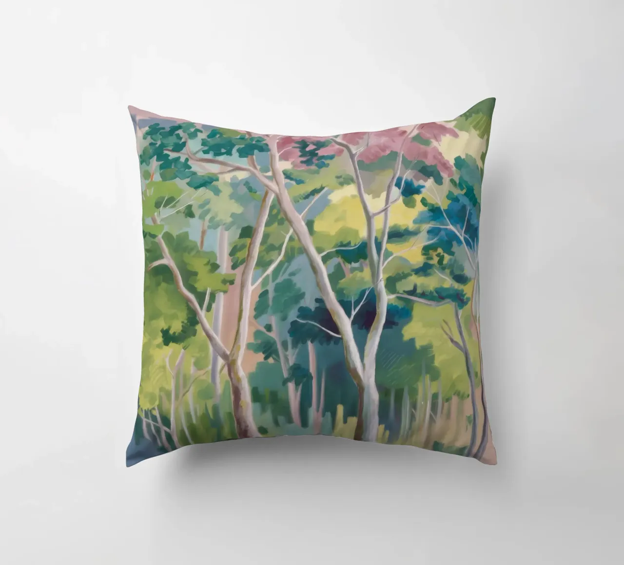 Forest's Emerald Light decorative cushion by Dream Spectrum