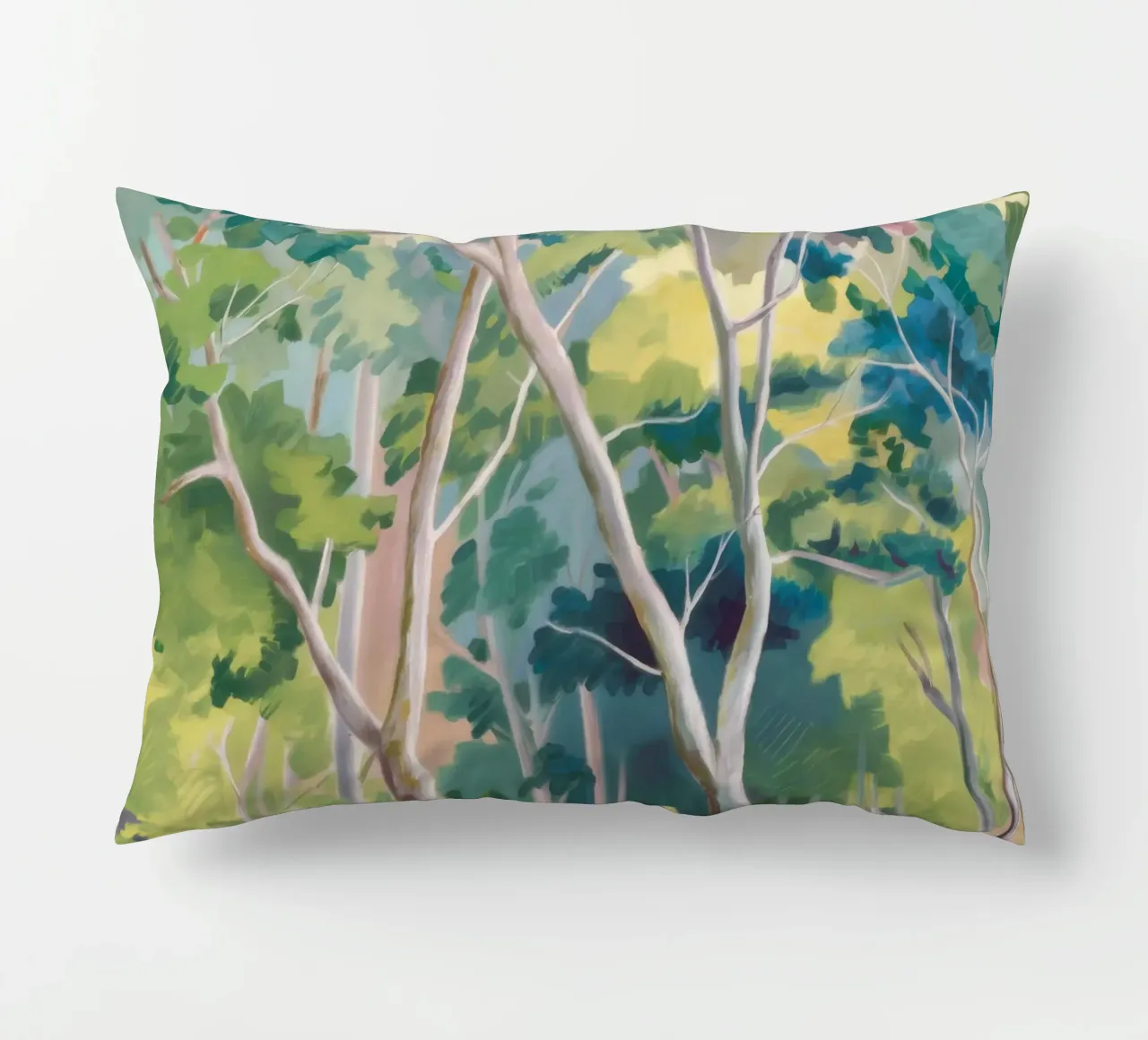 Forest's Emerald Light decorative cushion by Dream Spectrum