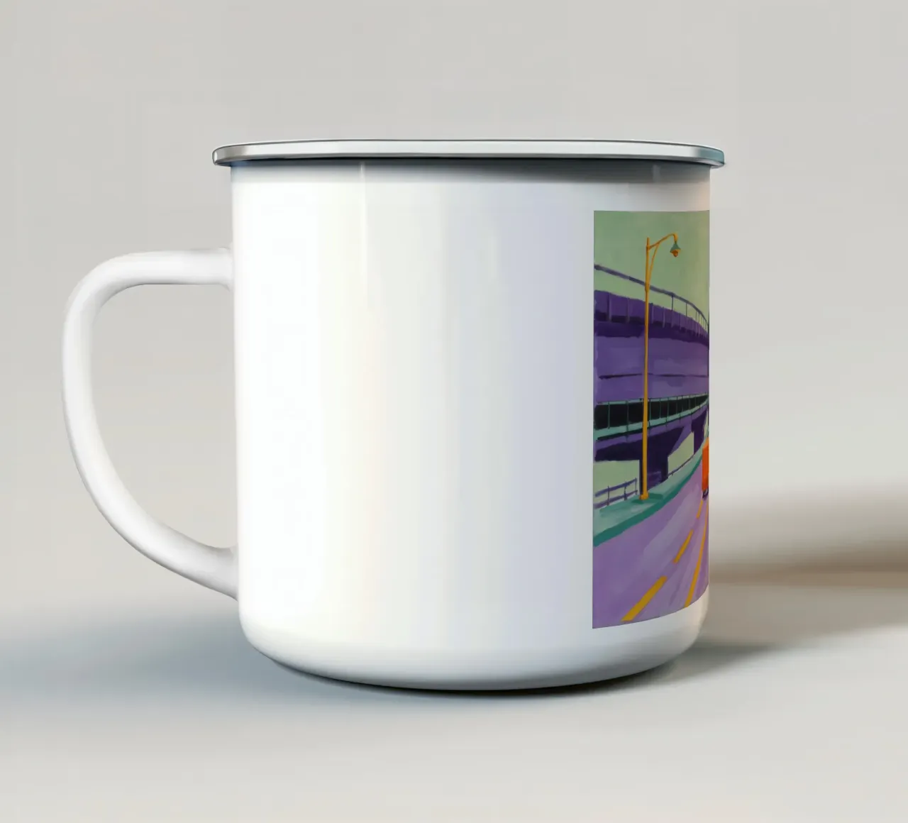 Prospettiva del ponte verde tazza in smalto da Silk Palette