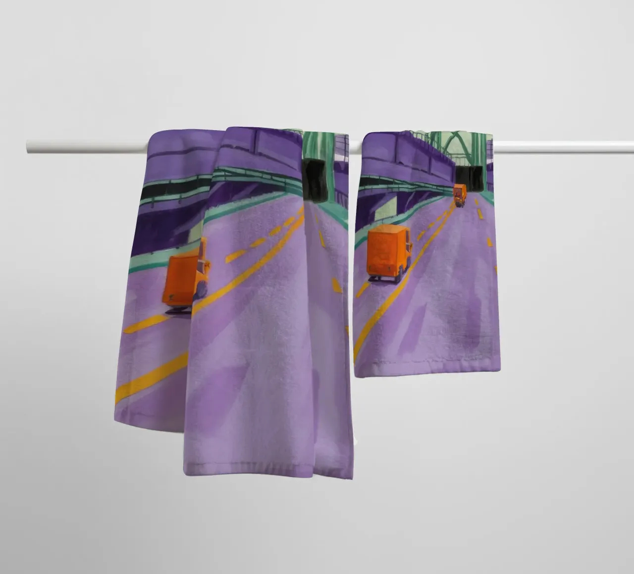 Perspective du pont vert serviette de bain de Silk Palette