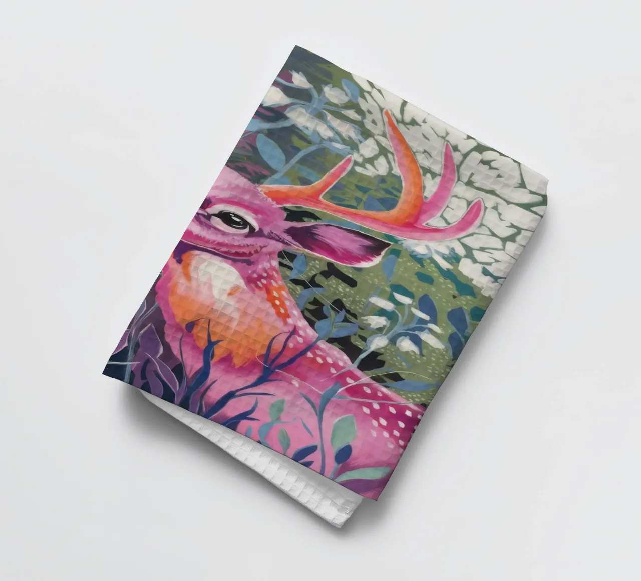 Chromatic Stag Spirit tea towel by Dream Spectrum