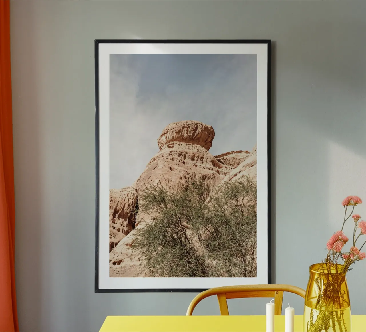 Rocks and a tree in the desert carta hahnemühle da photolovers