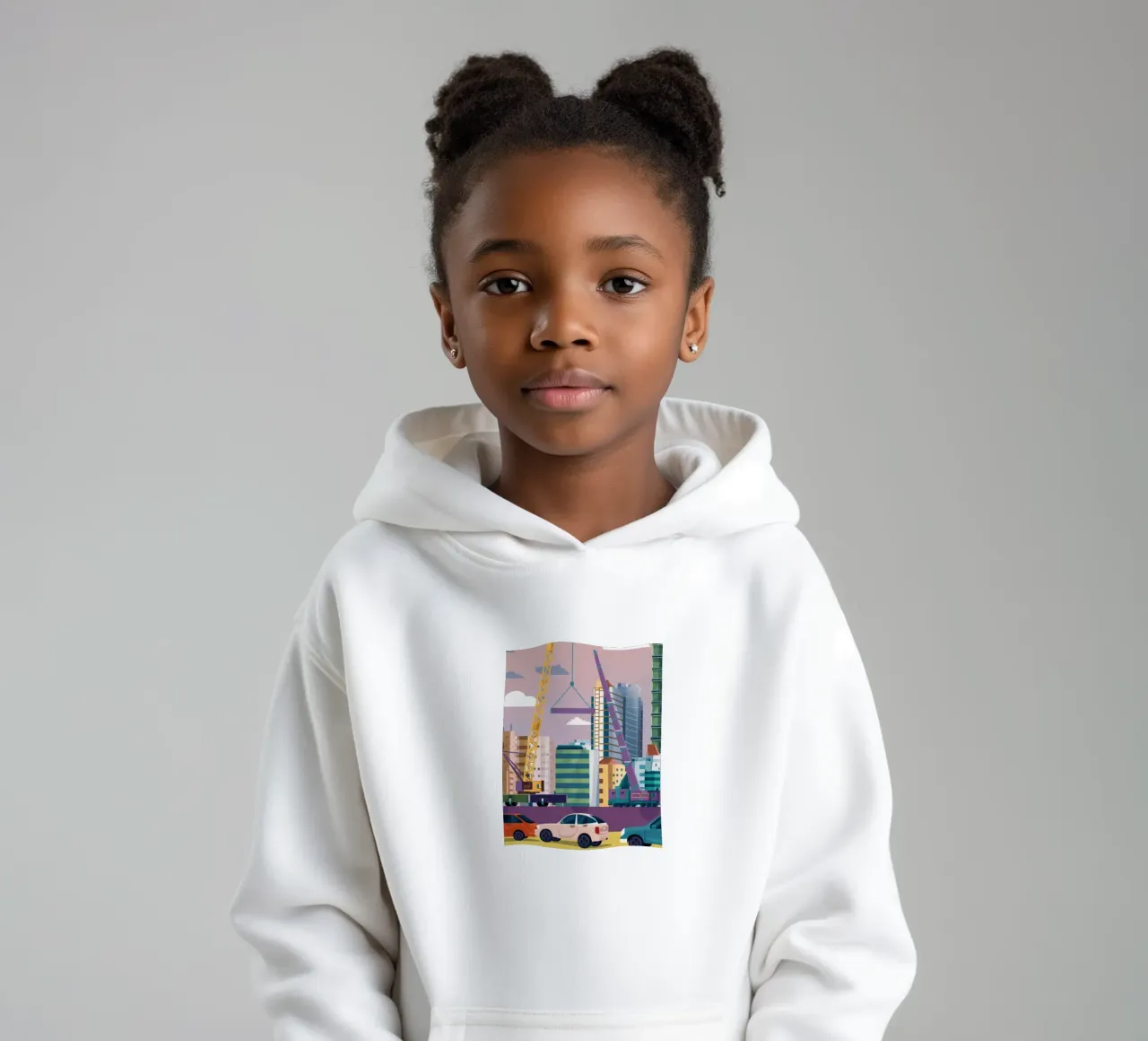 Construction Site Cranes kids hoodie by Silk Palette