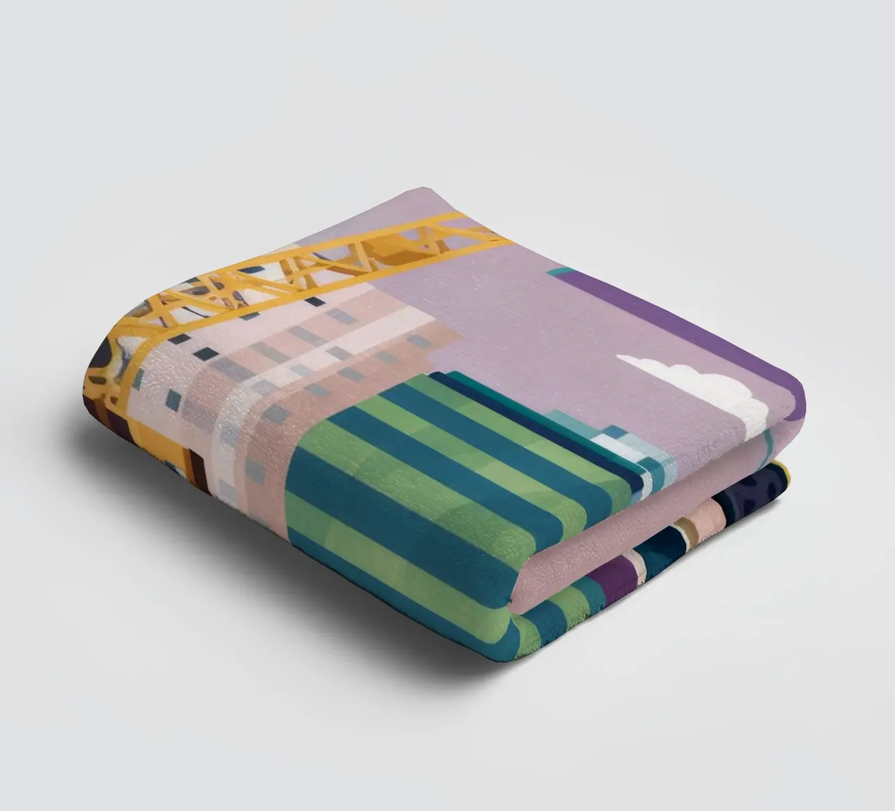 Bouwplaats kranen badhanddoek van Silk Palette
