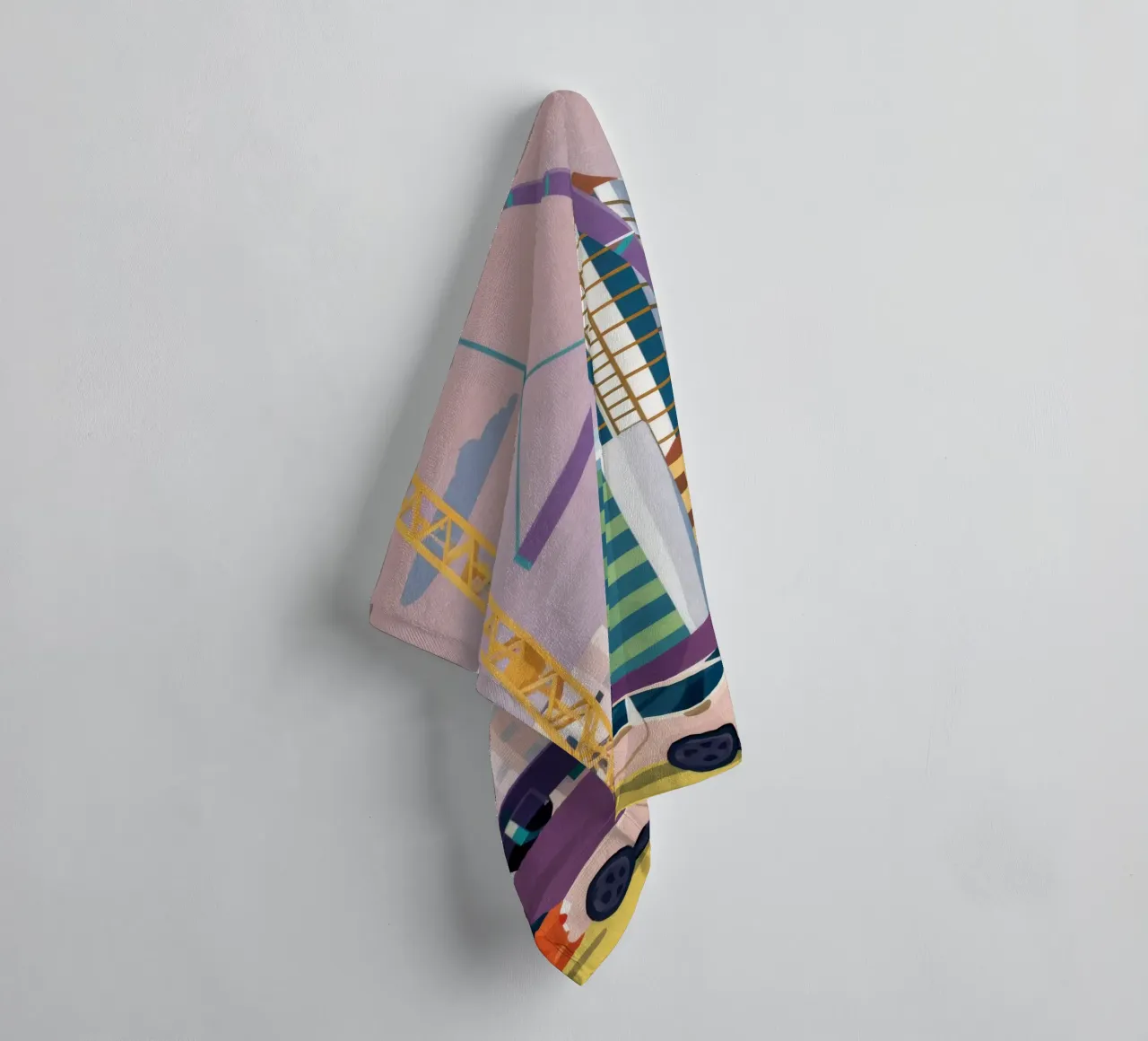 Bouwplaats kranen badhanddoek van Silk Palette