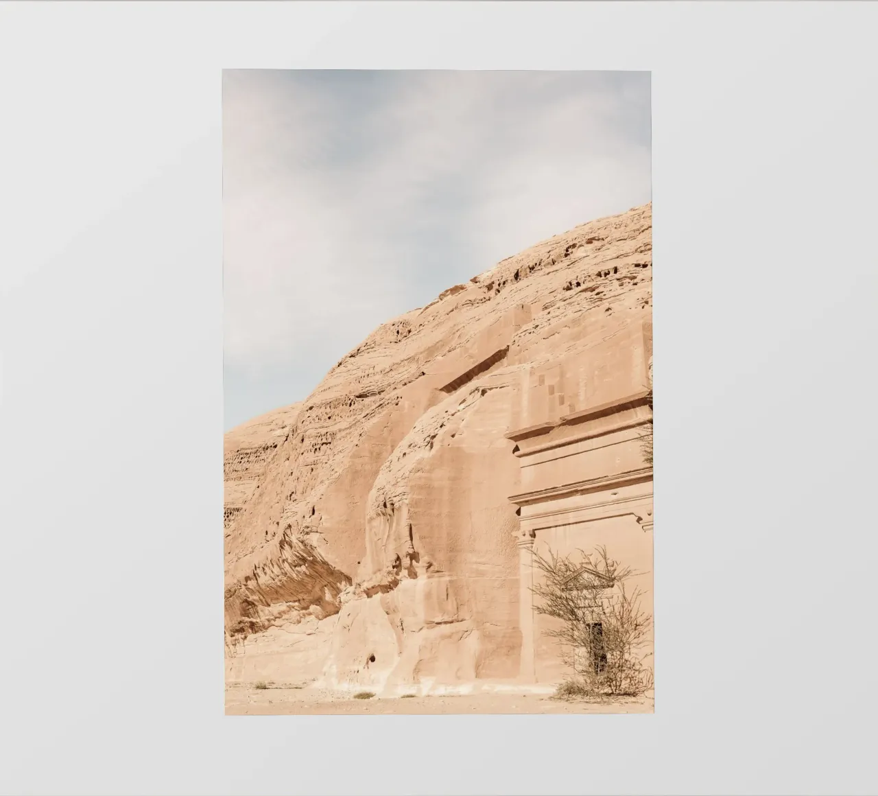 Tomb in Madain Saleh backlit film by photolovers