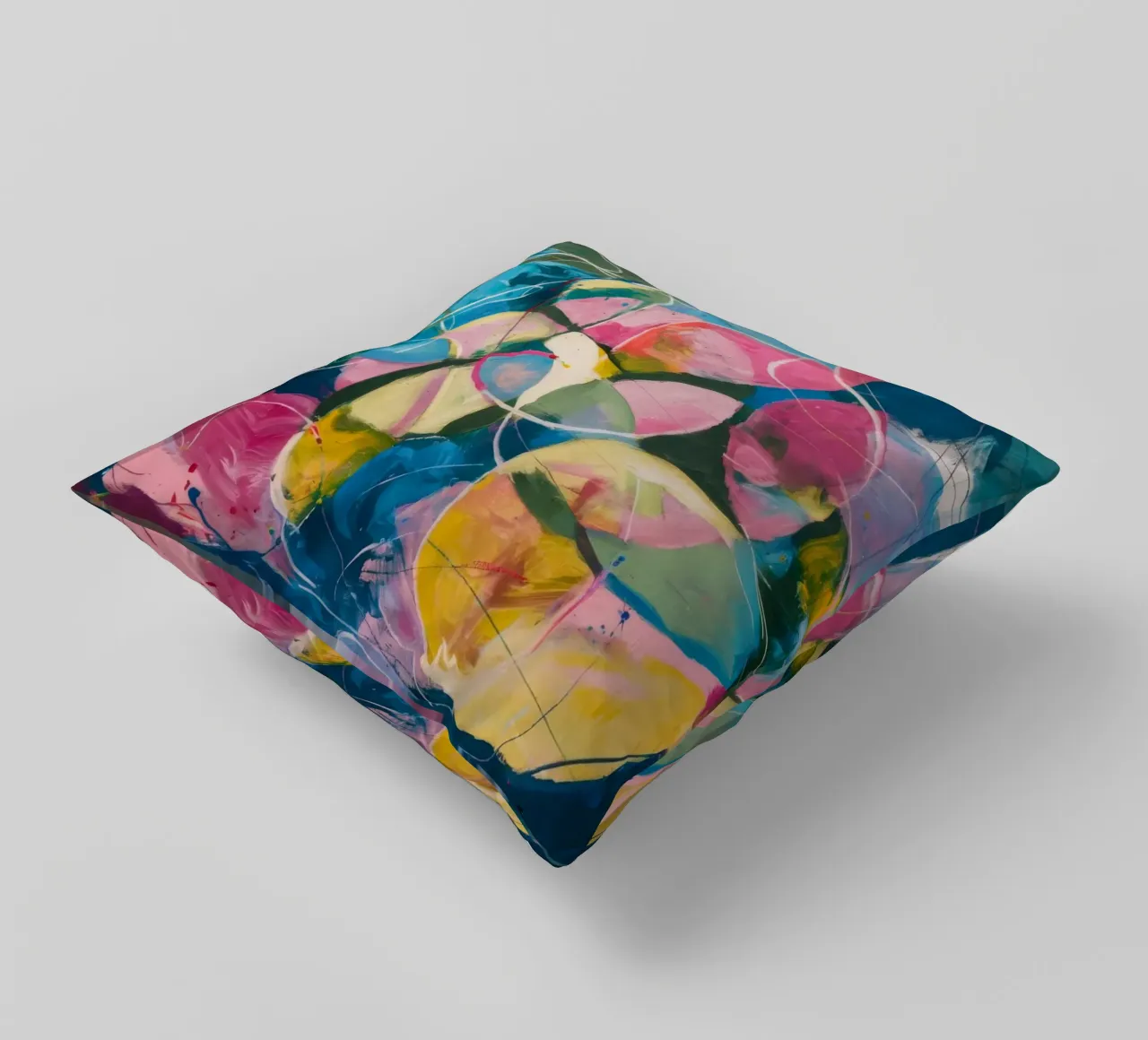 Vortice di fiori celesti cuscino da Dream Spectrum