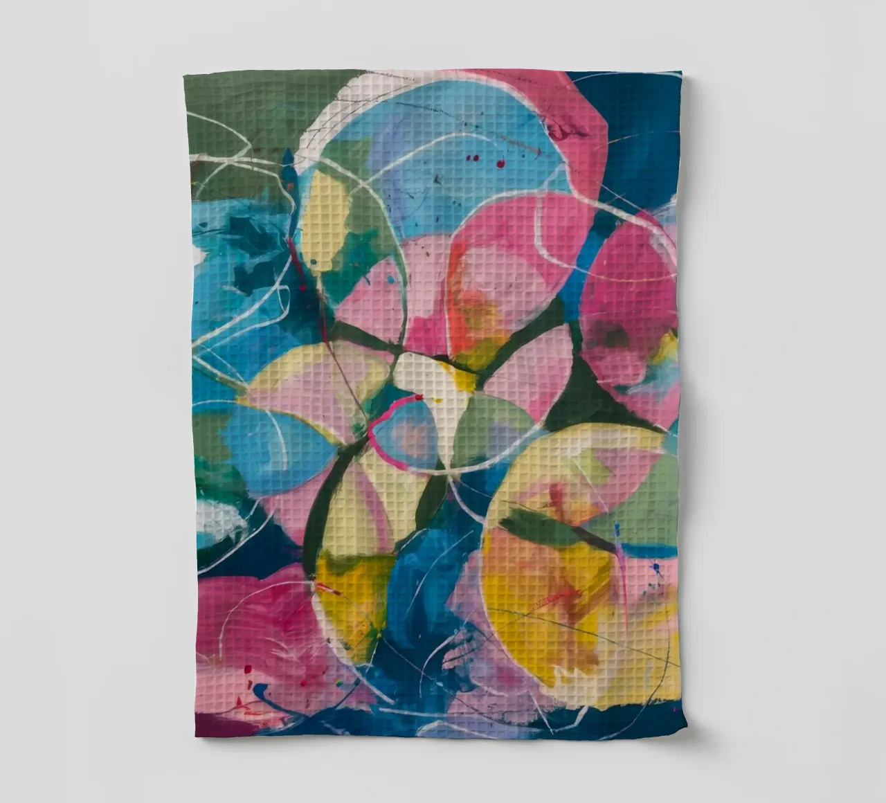 Vortice di fiori celesti canovaccio da cucina da Dream Spectrum