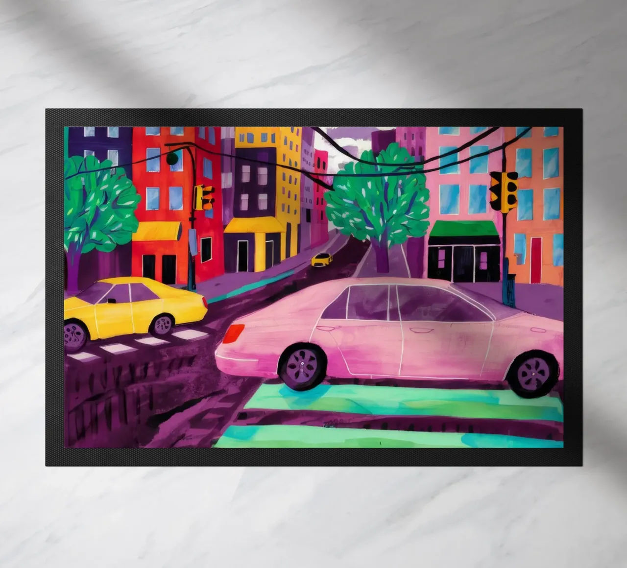Auto rosa, luce verde zerbino da Silk Palette