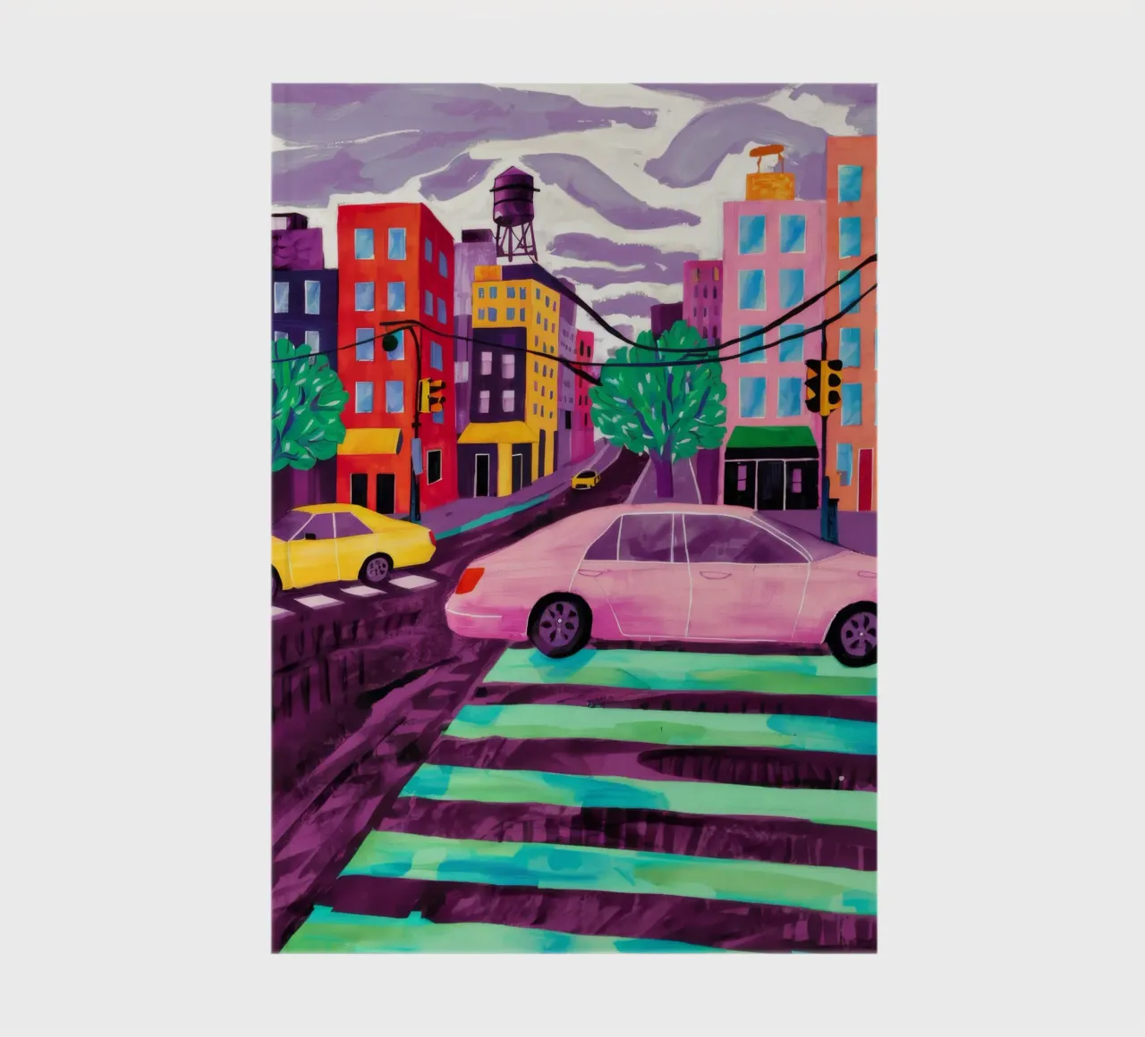 Pink Car, Green Light notebook by Silk Palette