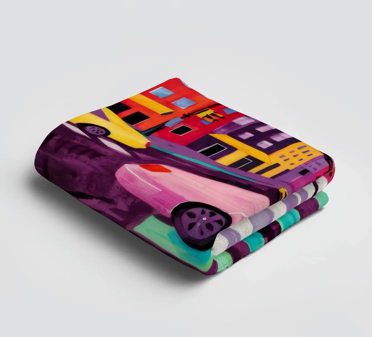 Auto rosa, luce verde asciugamano da bagno da Silk Palette