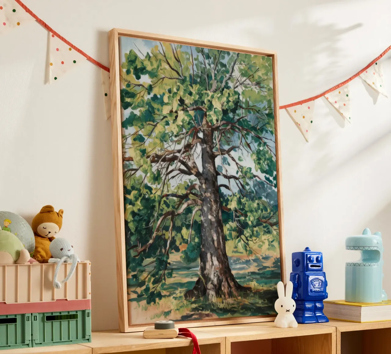 Saggezza della quercia solitaria tela con Cornice a cassetta da Dream Spectrum