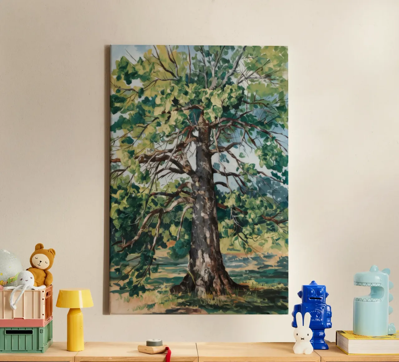 Saggezza della quercia solitaria tela con Cornice a cassetta da Dream Spectrum