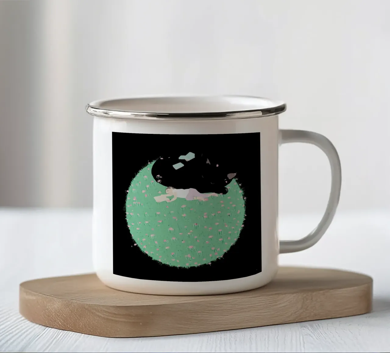 Lullaby taza de esmalte de Duong Tu Tran