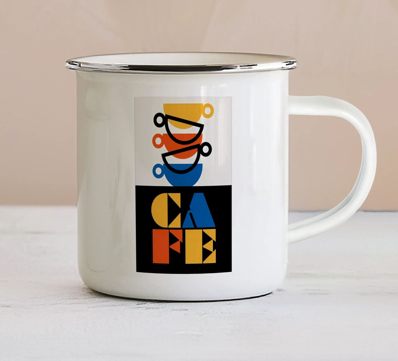 Coppe e composizione tazza in smalto da nobita