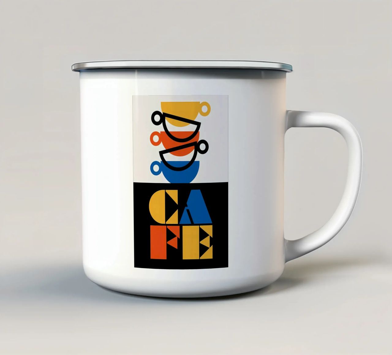 Coppe e composizione tazza in smalto da nobita