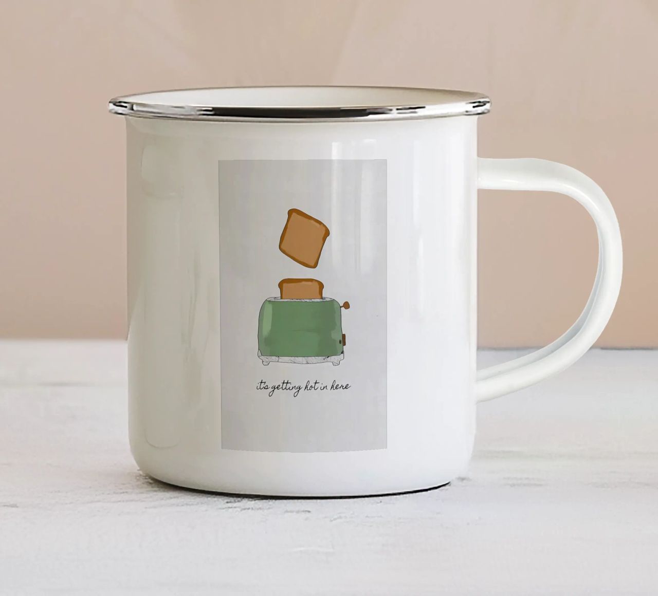 Qui fa caldo tazza in smalto da nobita