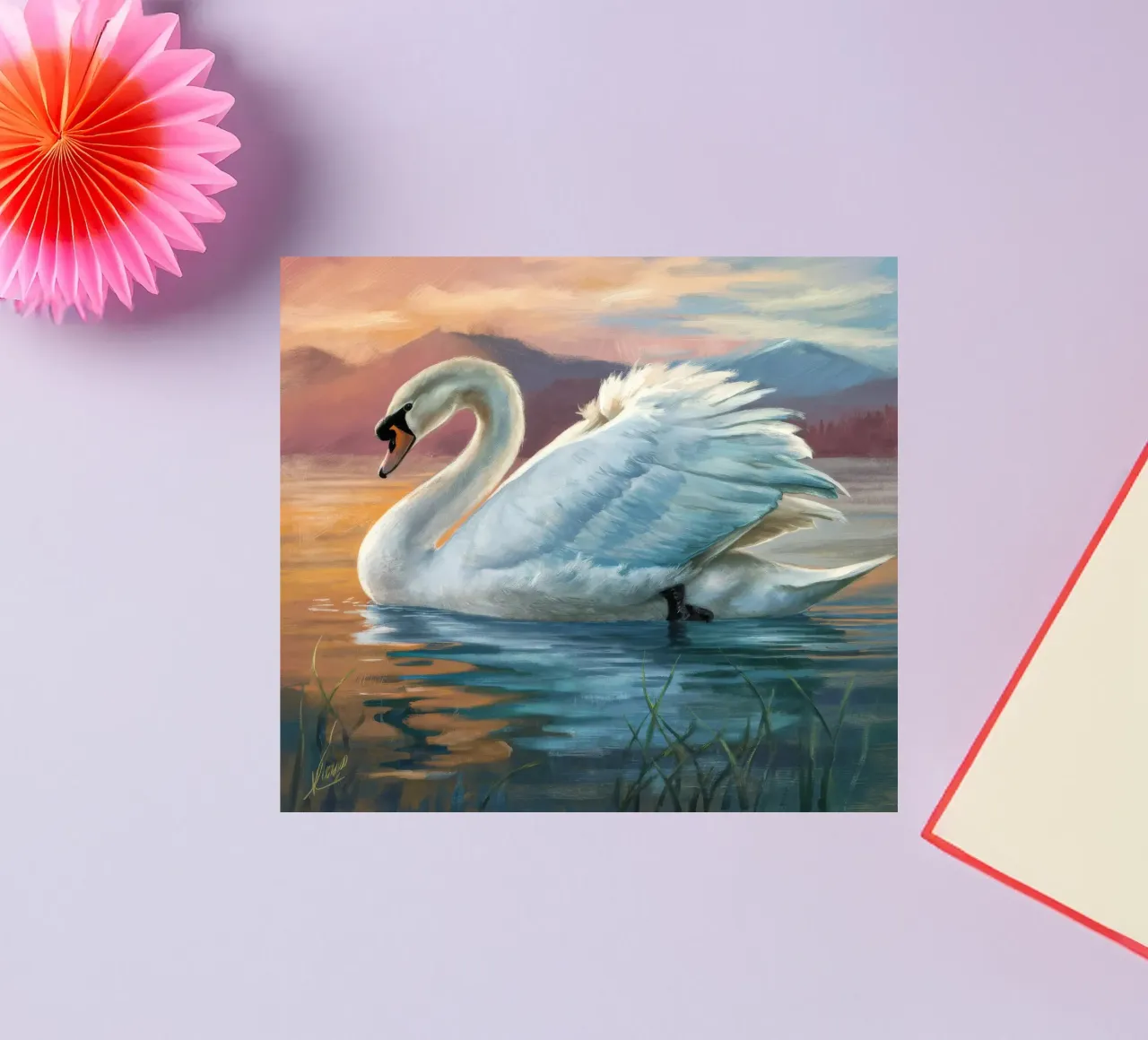 Serene Swan Grace sticker by Dream Spectrum