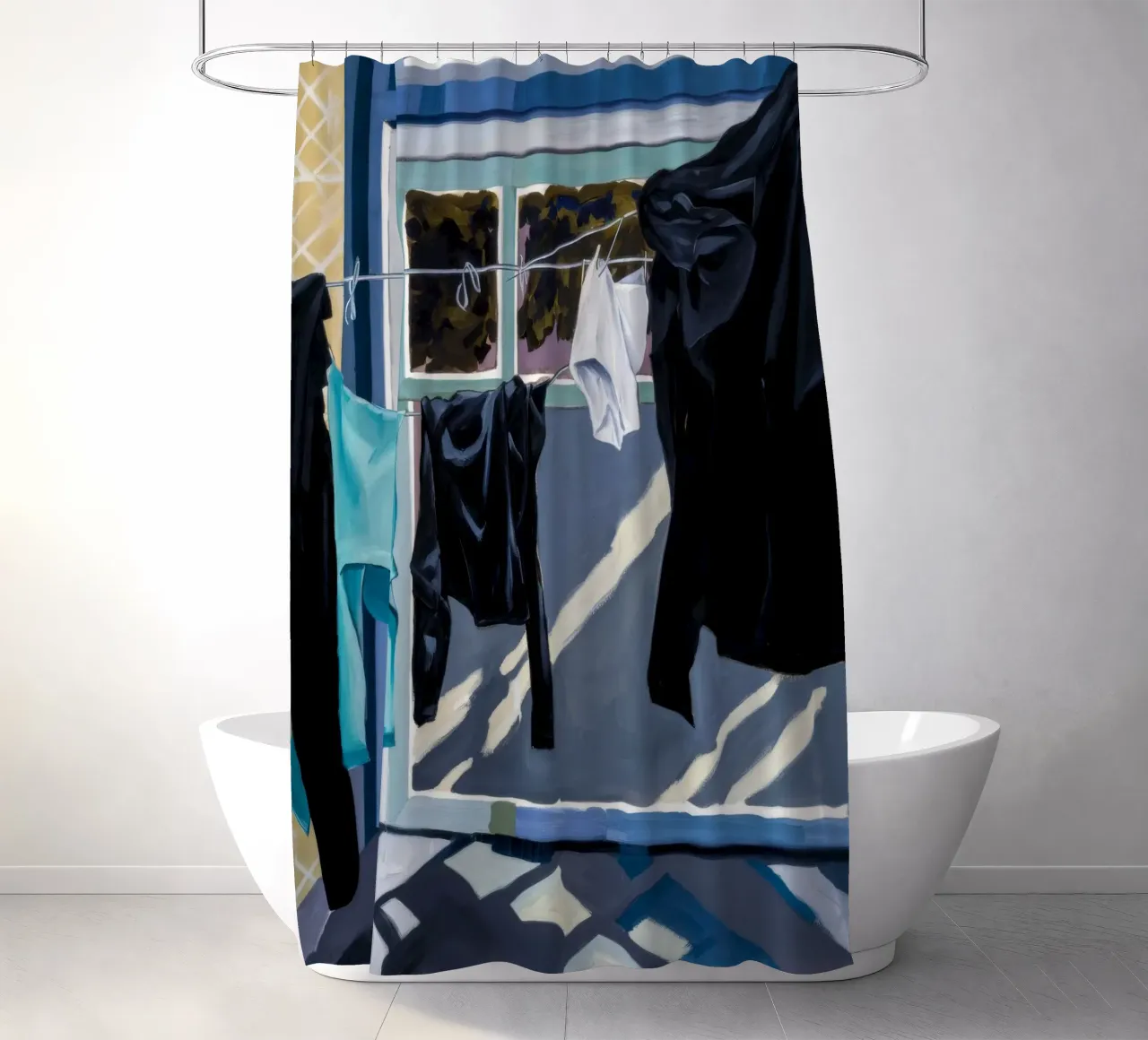 Schaduwen op de was douchegordijn van Silk Palette