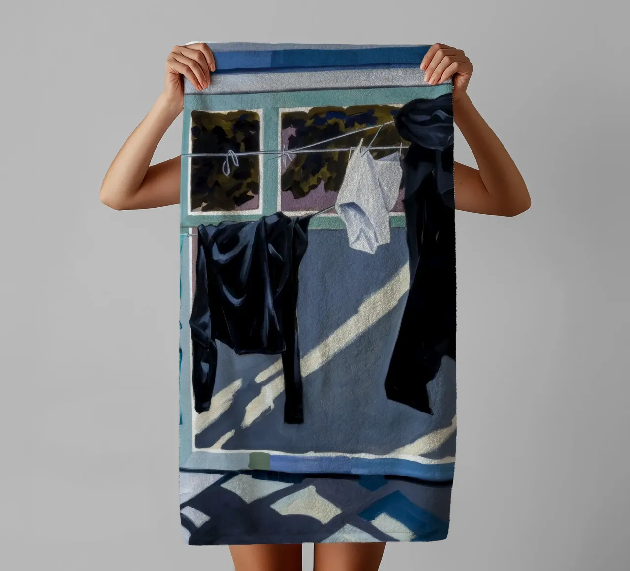 Schaduwen op de was badhanddoek van Silk Palette