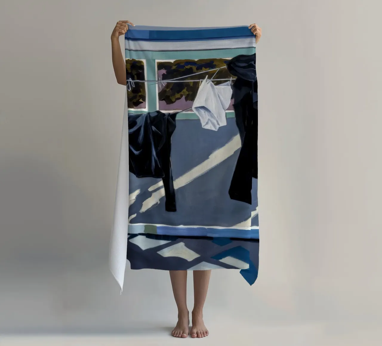 Schaduwen op de was strandhanddoek van Silk Palette