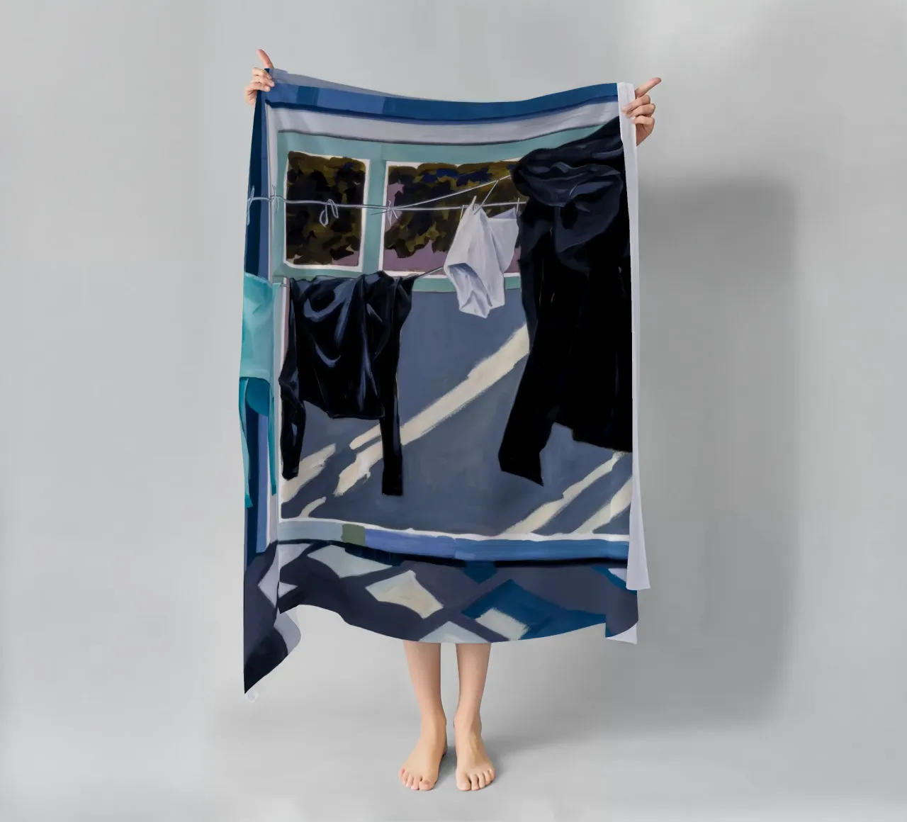 Schaduwen op de was strandhanddoek van Silk Palette