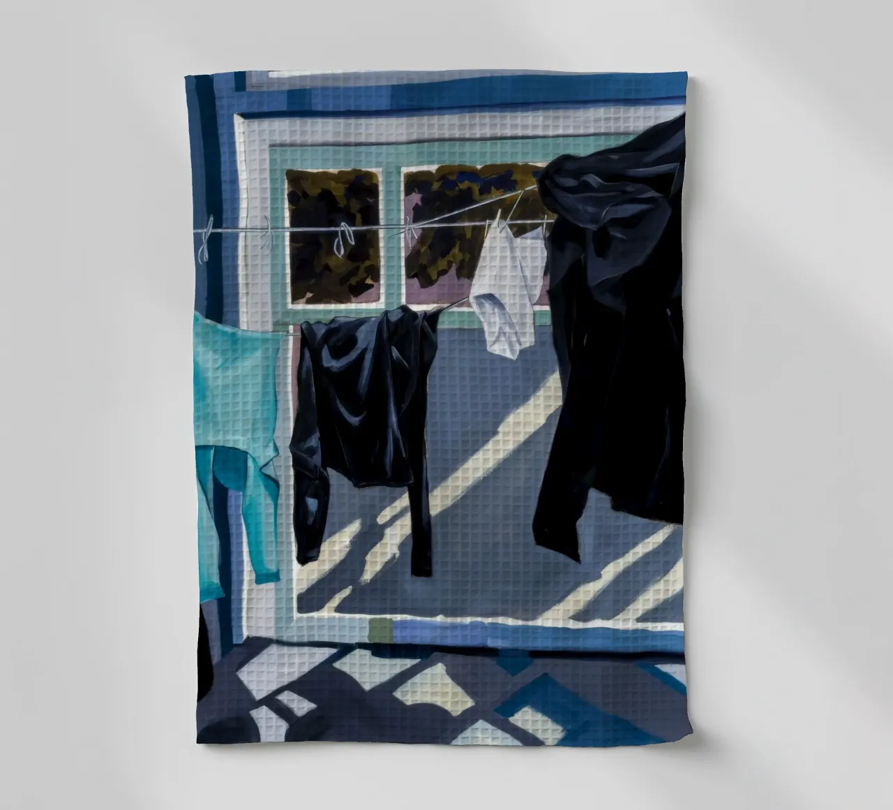 Schaduwen op de was theedoek van Silk Palette