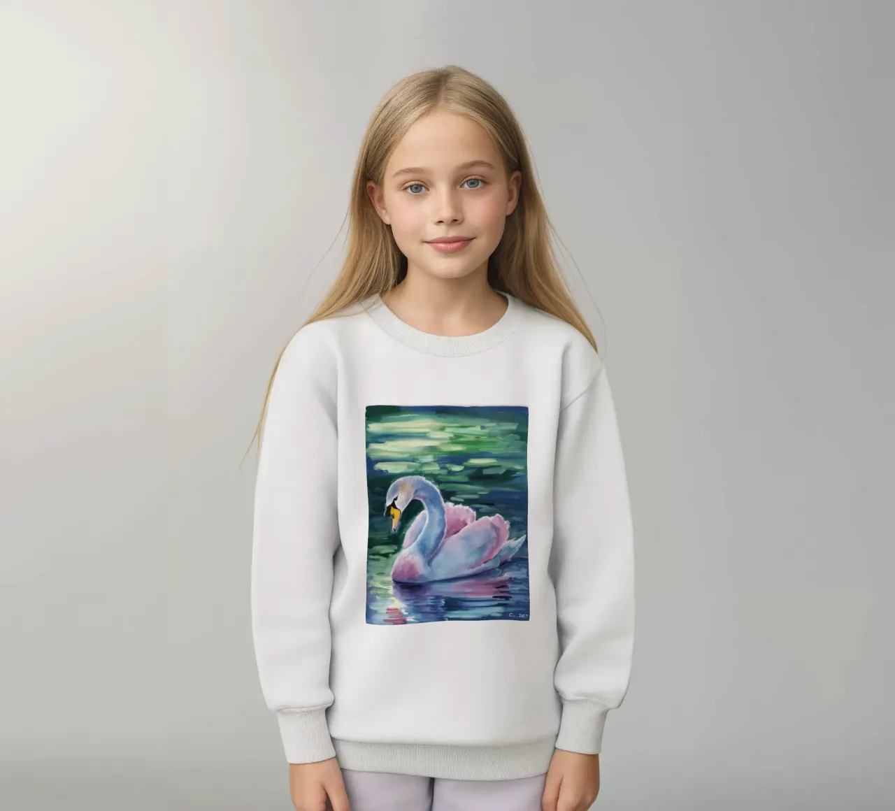 Cigno roseo Serenity felpa bambino da Dream Spectrum